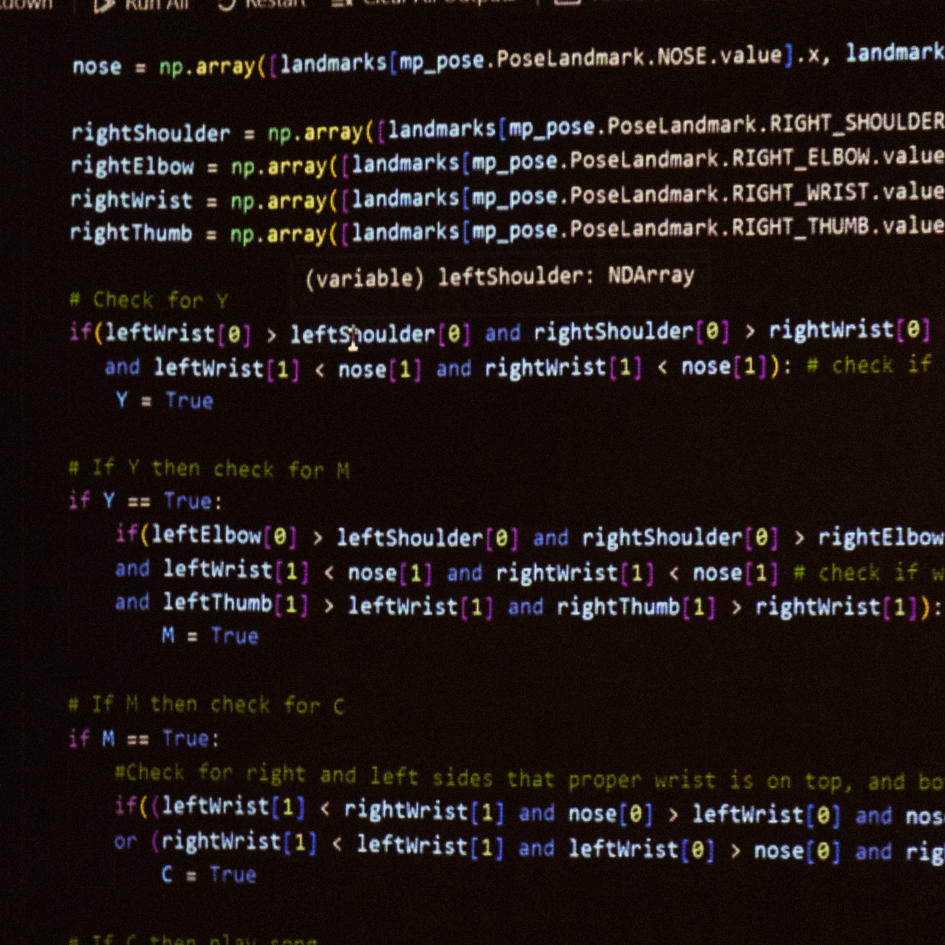 Code from student presentation during our Workshop finale Project Symposium